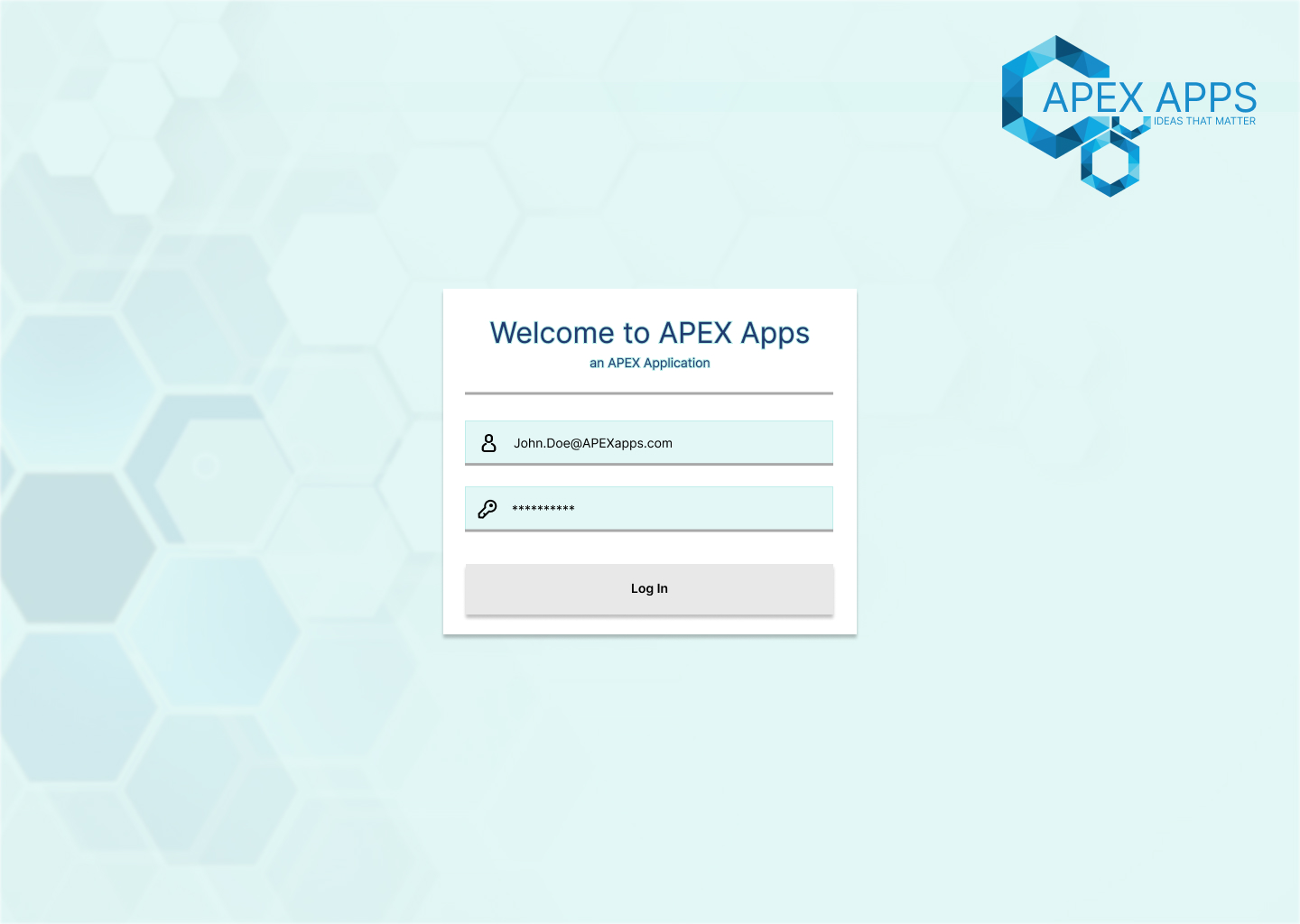 Custom app prototype login screen