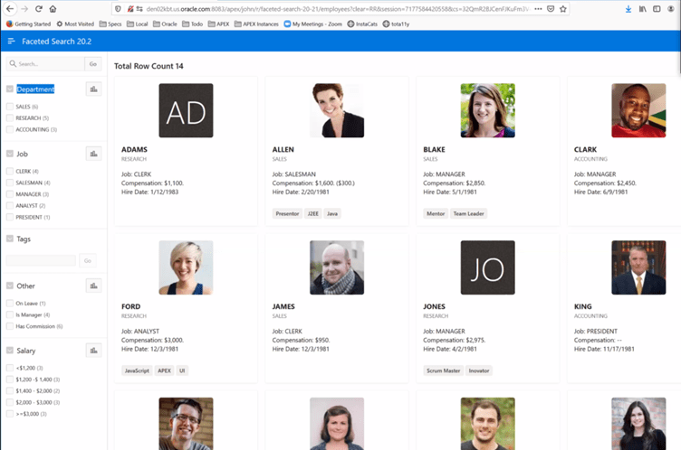 Apex 20.2 new faceted search